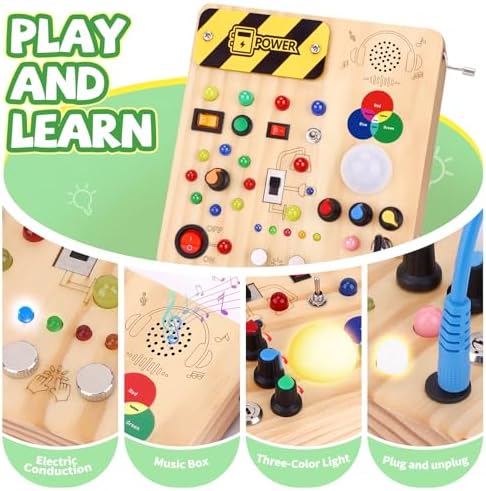 Grarain Busy Board for Toddlers - Montessori Educational Toy for 1-3 Year Old Boys & Girls | Travel-Friendly Sensory Learning Activity | Ideal for Kids with Autism(Busy Board v4) - Image 3