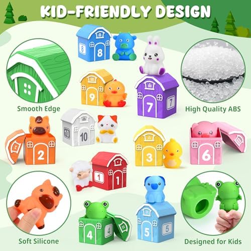 Montessori Farm Animal Toddler Toys Sorting Finger Puppets Playmat - Image 5