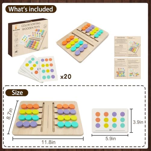Montessori Toys for 3 Year Old, Color Matching Slide Puzzle - Portable Brain Teasers & Educational Travel Toys for Toddlers Boys Girls - Image 2