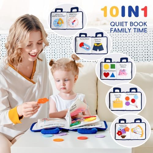 Jollybaby Soft Busy Books Sorting Toy for 18 M+ Baby Travel - My Quiet Book - Image 3