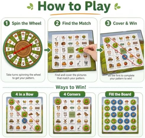 Travofun Farm Bingo Game, Magnetic Travel Toy for Kids 3 and Up, Ideal for Road Trips - Image 2