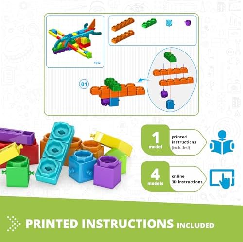 Engino QBOIDZ Airplane, Building Blocks for Ages 3+, Preschool Educational Toys for Kids, Building Kit for Boys & Girls, Montessori Toys, STEM Toddler (5 Models) - Image 3