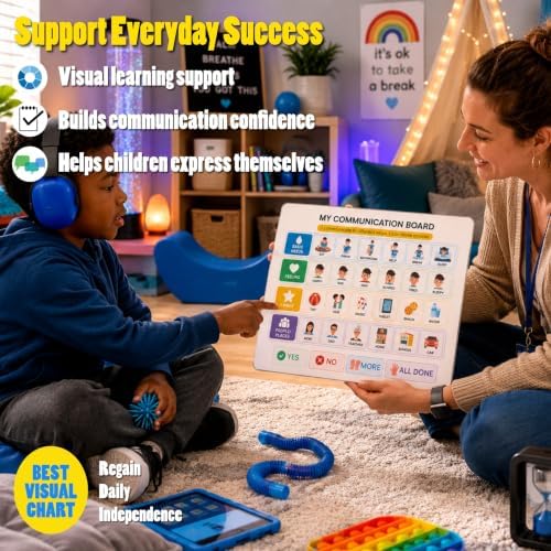 Communication Board for Kids – Step-by-Step Laminated Visual Chart for Autism, Speech Therapy, Special Education, Home & Classroom, 9 x 12 Inch - Image 7