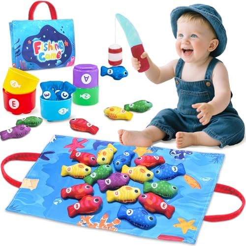 Montessori Toys for 1 2 Year Old Boy Birthday Gifts, Toddler Fishing Game by GaguleToys