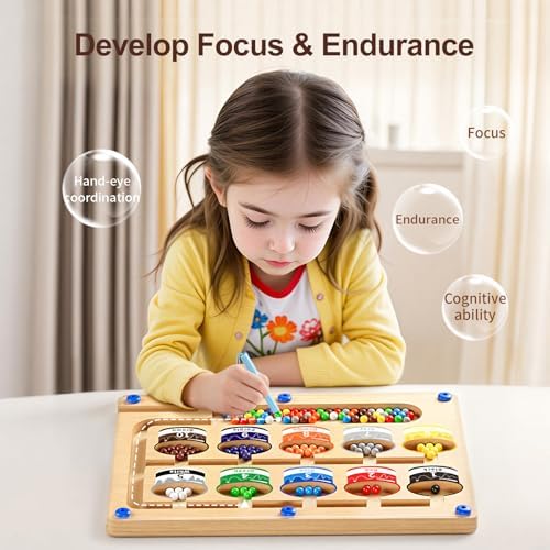 Magnetic Color Number Maze Puzzle Board, Montessori Toys for Toddlers 3-5 - Image 4