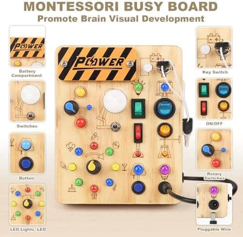 LED Busy Board for Toddlers - Montessori Sensory Toys for 1 2 3 Years Old - Image 2