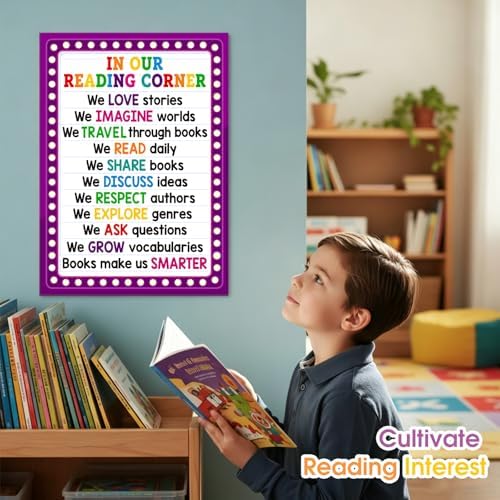 FaCraft Reading Posters for Classroom - Educational Poster Colorful Classroom Decorations for Elementary Motivational Reading Corner Bulletin Board Set for Preschool Kindergarten Homeschool Wall Decor - Image 4