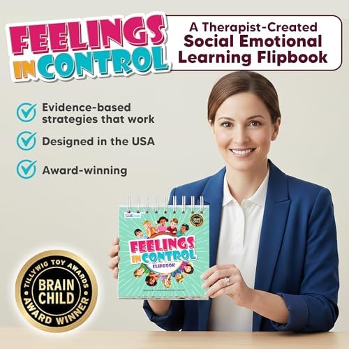 SkillEase Feelings in Control Flip Book, Calm Down Corner Supplies, Emotion Chart for Kids, Autism, Feeling Book for Kids, Self Regulation, Calming Corner - Image 2