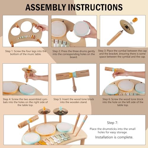 Toddlers Drum Set Toys for Toddlers 2-3 Montessori Musical Instruments Toy - Image 3
