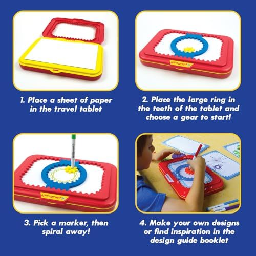 Spirograph Jr. — Jumbo Sized Gears Classic Retro Toy For Spiral Drawing Art Design Toy Kit for Smaller Hands — For Kids Ages 3 and Up - Image 6