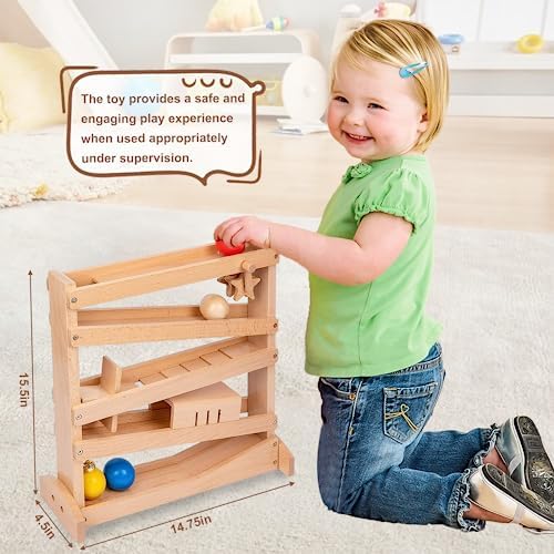 Adena Montessori Tracker Ball Drop Wooden Toy, 1-3y - Image 5