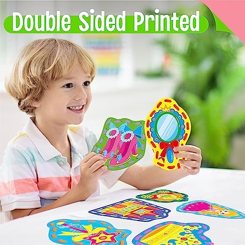 9 Pieces Kids Lacing Cards, Double Sided Sewing Cards in 9 Princess Theme Cards with 9 Colorful Laces, Imagination Development Lacing Toys Games for Children Educational and Learning Activity - Image 5