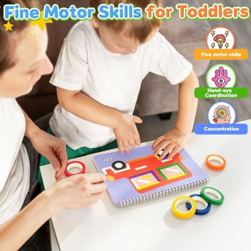 Tape Activity Books for Kids Ages 3-5, Airplane Travel Activities for Kid - Image 3