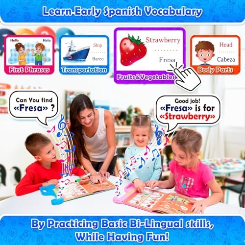 Curious 2 Learn ABC Learning for Toddlers | Learning Resources | English & Spanish Sound Book | Preschool Learning Activities | Educational Learning Toys | 4 Year Old Boy Birthday Gift - Image 5