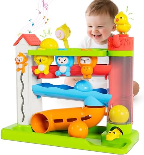 VOILBTOY Musical Toy for 1-2 Year Old Girls,Educational Toys,Ball Drop Toy with English & Spanish,Fine Motor Toys for Kids 1-3,Birthday Gift for 1+ Year Old boy (Green) by Unknown