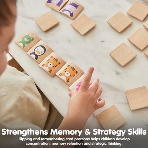 PlanToys® Wooden Animals Memo Game Montessori Memory Matching Kids Toy - Image 6
