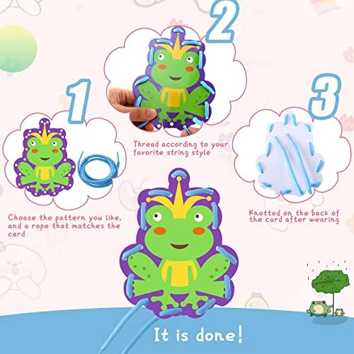 Zonon 8 Pcs Kids Sewing Cards 8 Patterns Lacing Cards - Image 3