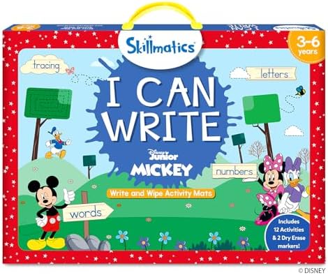 Skillmatics I Can Write – Mickey Mouse, Preschool Learning Activity Book by Skillmatics