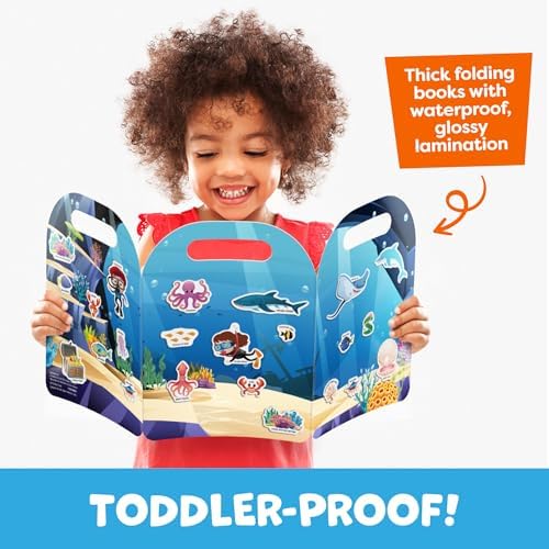 Reusable Sticker Books for Toddlers 1-3, Stickers for Toddlers 2-4 Years - Stickers for Kids Airplane Toys for Toddler 1-3, Toddler Travel Toys - Reusable Sticker Book Birthday Gifts for Boys Girls - Image 6