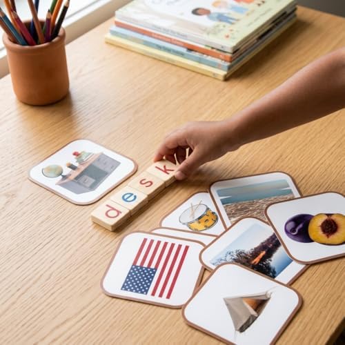 Montessori Wooden CVC Word Game | Real Photo Phonics Flash Cards Ages 3+ - Image 5