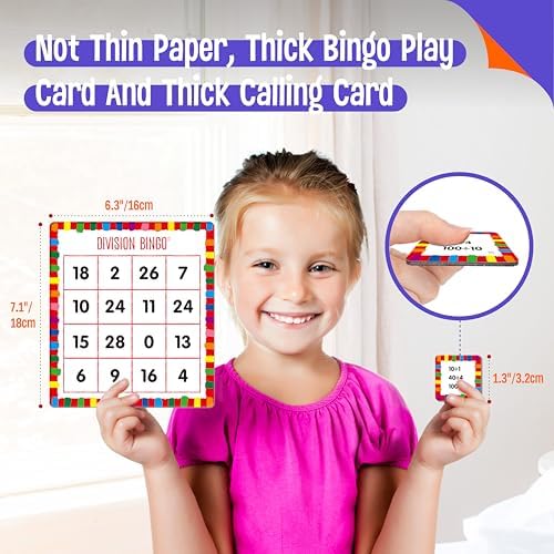 SpriteGru Multiplication & Division Bingo Game, 360 Math Problems, 2 Educational Math Board Game for Kindergarten and Preschool Kids, Perfect for Classroom & At Home - Image 3