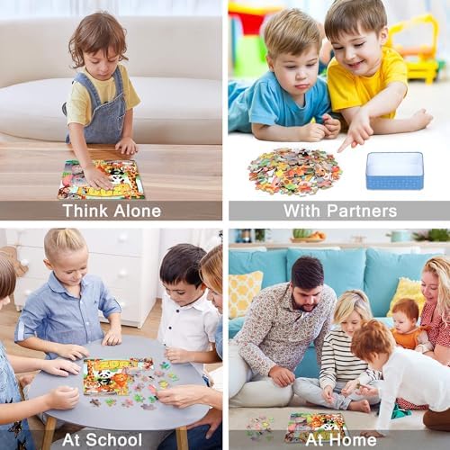 LELEMON Puzzles for Kids Ages 4-6,Zoo 60 Piece Puzzles for Kids Ages 6-8 in a Metal Box,Children Jigsaw Puzzles Kids Puzzles,Educational Learning Puzzle Toys for Girls and Boys - Image 4