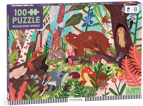 Mudpuppy - Woodland World 100 Piece Jigsaw Puzzle for Kids by Mudpuppy