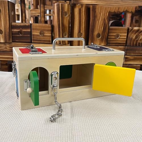 Wooden Lock Box Toy, Practical Life Skill Learning Case - Image 2