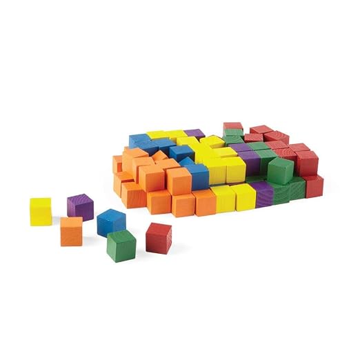 hand2mind Wood Blocks, Counting Cubes for Kids Math, 1 Inch Blocks for Preschool Crafts, Early Math Manipulatives for Preschool, Classroom Supplies for Teachers Elementary (Pack of 100) by hand2mind