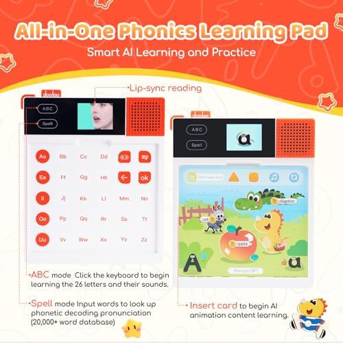 Learn to Read & Spell Phonics Pad, Interactive Electronic Learning Pad with 242 Sound Pages Card, Fun Learning Activities for Kids 3-10 Years Old - Image 2