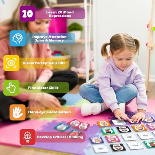 Aizweb Feelings Emotions Match Game,Memory Game,Social Emotional Learning Activities,Toddler Baby Flash Cards,Calm Down Corner Supplies,Educational Toys for Pre K Preschool Kindergarten Autism ADHD - Image 6