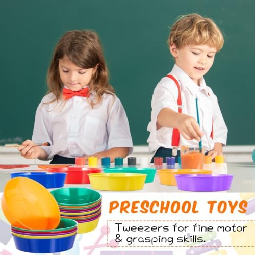 12 Pcs Sorting Bowls for Toddlers, 6 Colors Counting Bowls - Image 6
