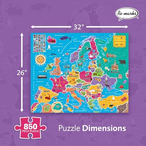 Re-marks Map of Europe Deluxe Jigsaw Puzzle with Whimsy Pieces - All Ages - Image 3