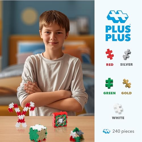 PLUS PLUS 240 Piece Holiday Mix - Mini Waffle Blocks, Classroom Must Haves - Image 2