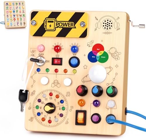 Grarain Busy Board for Toddlers - Montessori Educational Toy for 1-3 Year Old Boys & Girls | Travel-Friendly Sensory Learning Activity | Ideal for Kids with Autism(Busy Board v5) by Grarain