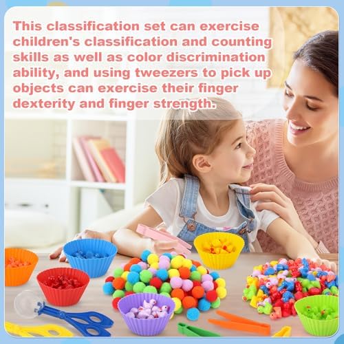 228 Pcs Colorful Sensory Bin Filler Fine Motor Toys Counting Sorting - Image 5