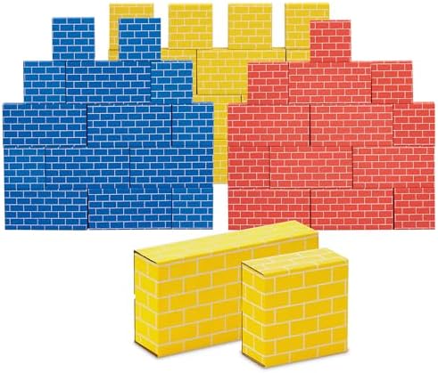 Bankers Box at Play Heavy Duty Jumbo Cardboard Building Blocks, 40 Pack, Large and Medium Toy Blocks for Kids and by BankersBox