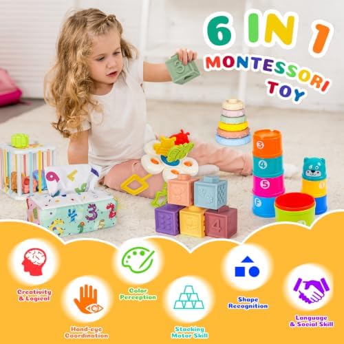6 in 1 Montessori Toy for Babies Sensory Set for Infant Early Learning Gift - Image 2