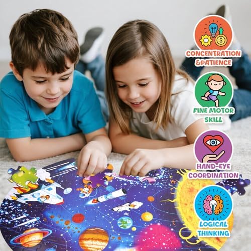 Floor Puzzle for Kids Ages 4-8 Solar System Jigsaw Puzzle - Image 5