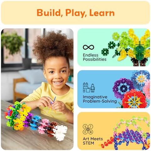 PicassoTiles Building Chips Interlocking Disc Construction Blocks in 12 Colors STEM Learning Early Education Toy Engineering Playset Child Brain Development for Toddlers Girls Boys Kids Age 3+ PTF108 - Image 4