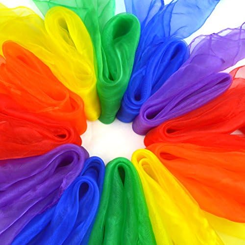 Jmkcoz 12pcs Square Juggling Silk Dance Scarves Magic Tricks Performance Props Accessories Movement Scarves Rhythm Band Scarf - Image 2