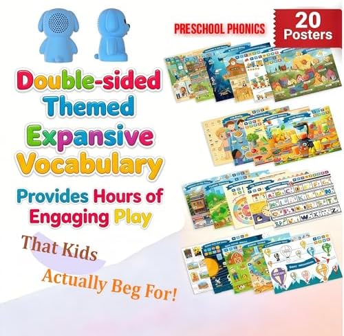 (Phonic-Poster) Satxtrem Interactive Talking Dog Pen with Posters | Upgraded Talking Flash Cards - Phonics Learn to Read Toys for 3-6 Year Olds - Preschool Educational Aids for Boys & Girls - Image 3