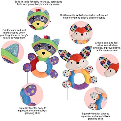 HAHA Baby Soft Rattles & Plush Rings Teething Toys for 0-6 Months Newborns - Image 2