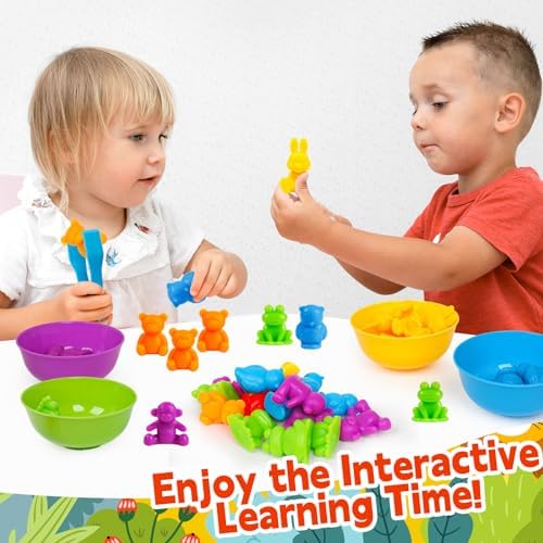 Color Sorting Toys for Kids,Counting Animals Matching Games Montessori Educational Preschol Learning Activities Sensory Traning Toys Gift for 3+ Year Old Boys Girls - Image 4