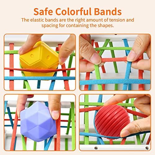 AiTuiTui Baby Sensory Montessori Activity Toys for 1 2 Year Old Boy Girl, Early Learning Develop Shape Sorter Cube with Soft Textured Balls for Infants Toddler Birthday or Easter Gifts - Image 3