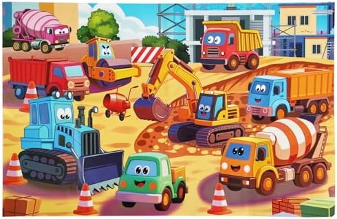 100 Piece Puzzles for Kids Ages 4-6 6-8 8-10, 100 Piece Construction Site Learning Educational Jigsaw Puzzles, Vehicle Kids Puzzles Ages 5-8 Gifts for Girls Boys - Every Piece is Unique by Unknown