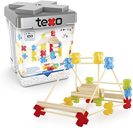Guidecraft Texo 100 Piece Set - 3D Geometric Designs Educational Interlocking Shapes- Architectural Building-Bricks STEM Toys for Kids by Unknown