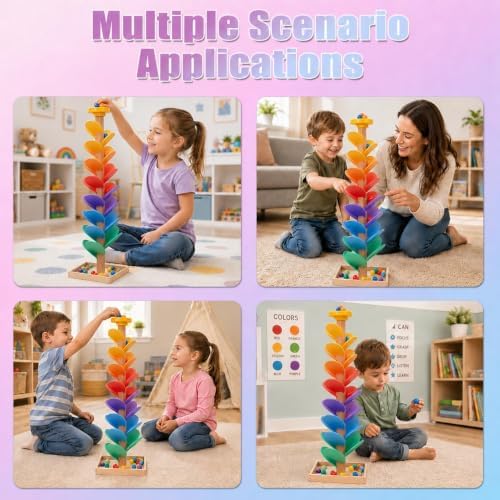 Wooden Marble Run Music Tree, Marble Run Montessori Toy for Kids Ages 3+ - Image 6