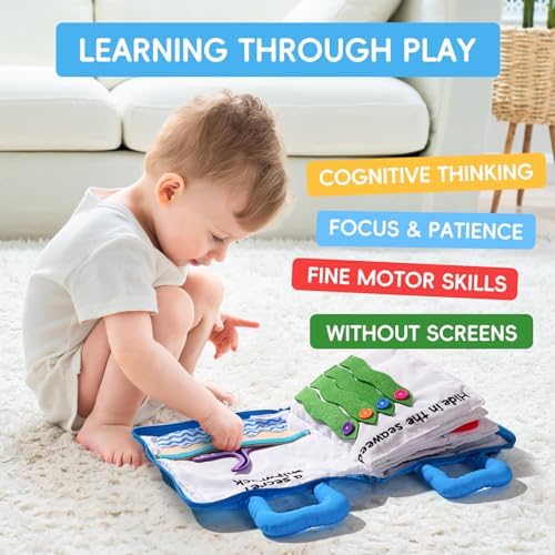 Jollybaby Soft Busy Book Sorting Toy for 18 M+ Baby Travel Underwater World - Image 2
