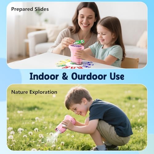 Odatay 4K 1000X Digital Microscope for Kids with Long Distance Viewing & 2.4" Screen, Portable Handheld Edu Toys for Kids Exploring Bugs Plants at Home Classroom & Outdoor Travel, Bright Pink - Image 7